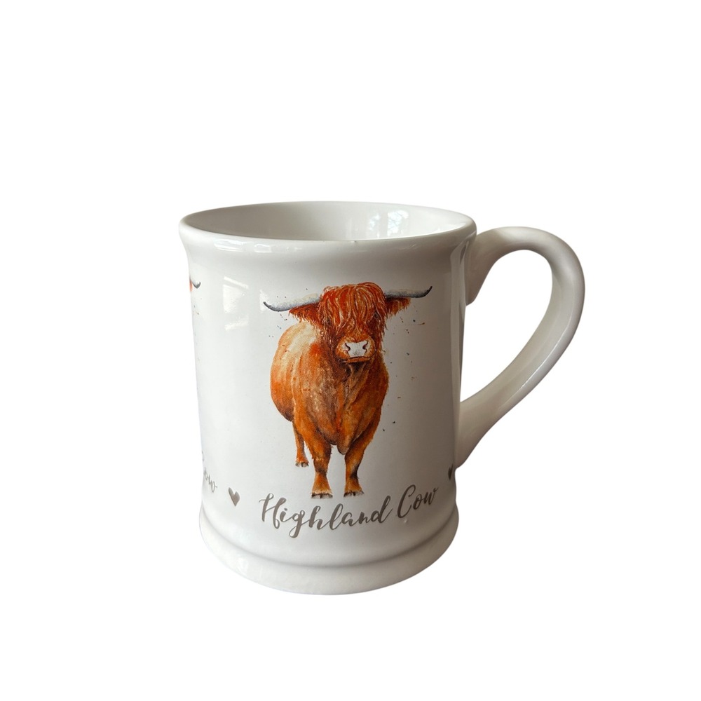 Pretty Perfect Presents by Langs Highland Cow Ceramic White Brown Coffee Mug
